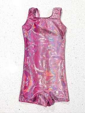 TINY TODDLER Destira Gymnastics Dance Leotard CXXS 2x-Small Rainbow HOLOGRAPHIC